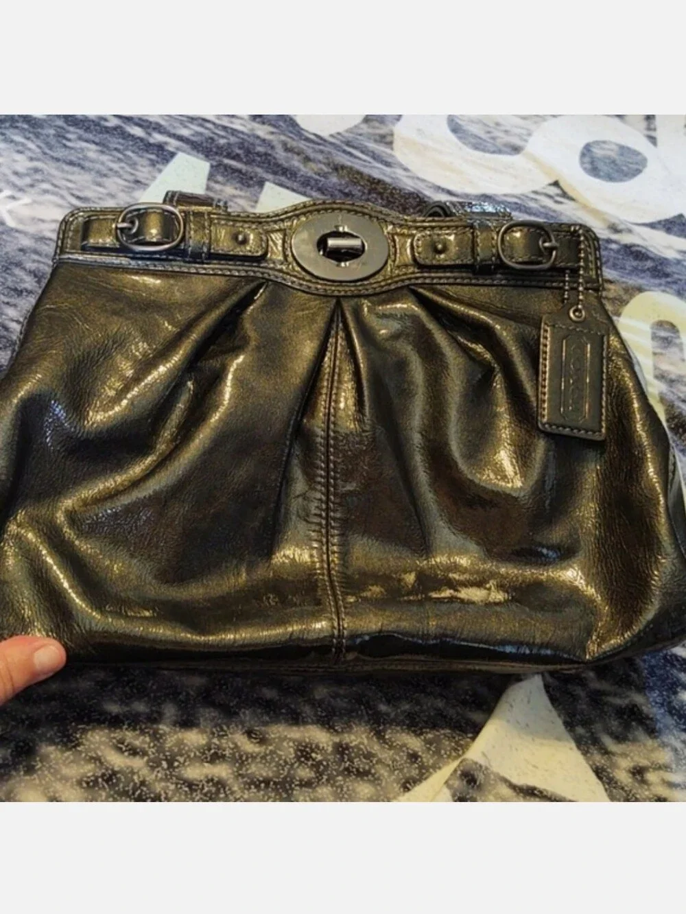 COACH Garnet Patent Leather Gunmetal